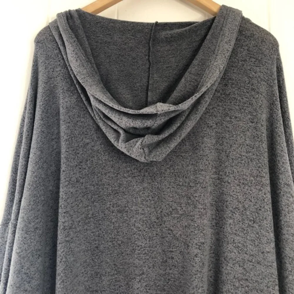 Young Fabulous and Broke Gray Open Cardigan with Hoodie - Picture 3 of 9
